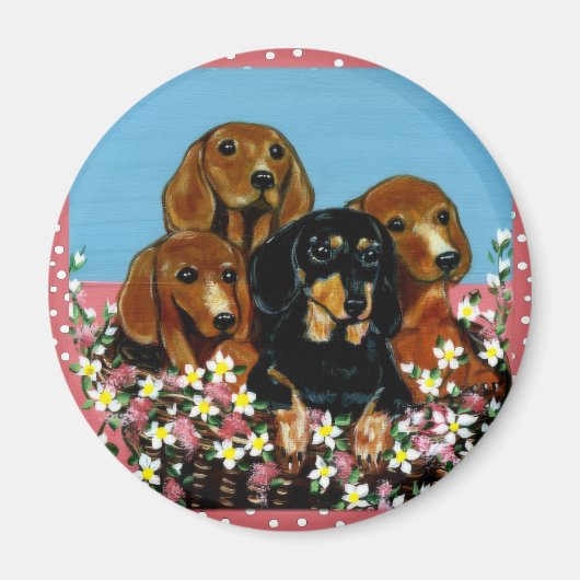 Aimant Dachshunds de la fête des Mères (Devant)