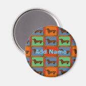 Aimant Dachshunds Pa hex hex Sign, ajouter le nom (Recto/Verso)