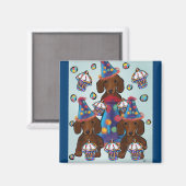 Aimant Dachshunds Rouges (Recto/Verso)
