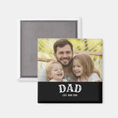 Aimant Dad Bold White Text Est Personalized 20XX (Recto/Verso)