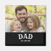 Aimant Dad Bold White Text Est Personalized 20XX (Devant)