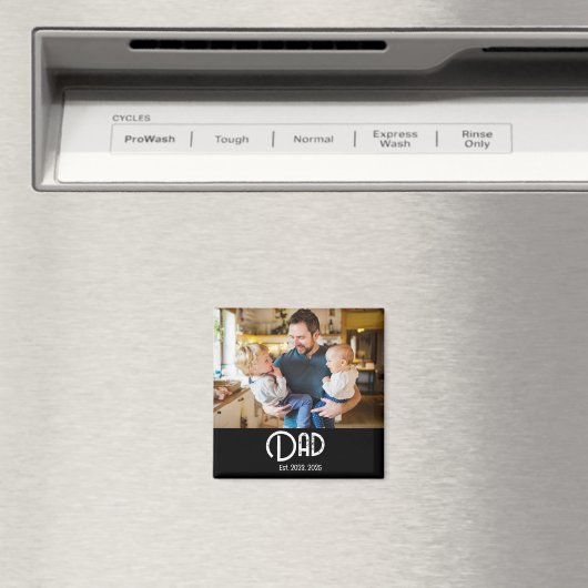 Aimant Dad Established Photo Father's Day (In Situ (Lave-vaisselle))