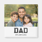 Aimant Dad Established Photo Modern Typography Gift (Devant)