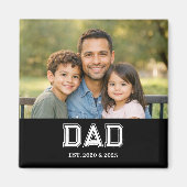 Aimant Dad Established Photo Modern Typography Gift (Devant)