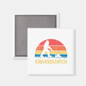 Aimant Dad Lawn Mowing Grquatch Bigfoot Mower Gift Funny (Recto/Verso)