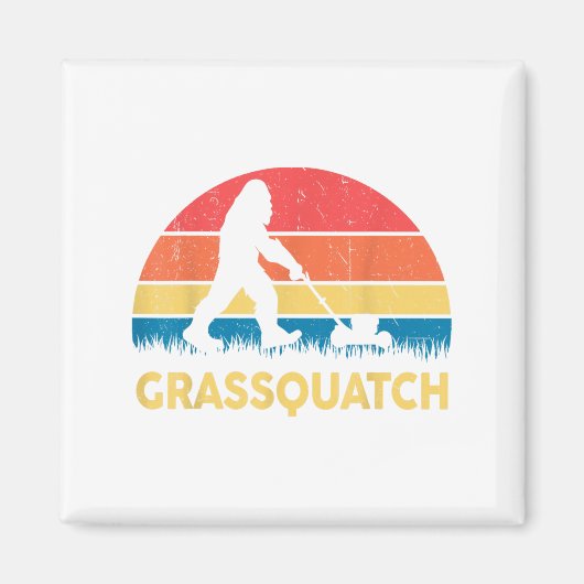 Aimant Dad Lawn Mowing Grquatch Bigfoot Mower Gift Funny (Devant)