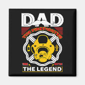 Aimant Dad The Myth Legend Fireman Gift Proud Firefighter (Devant)