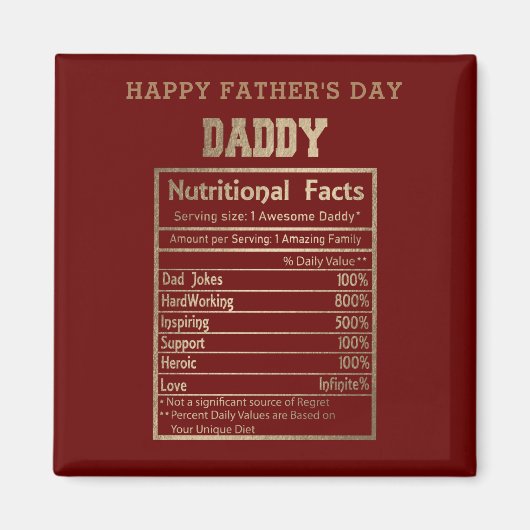 Aimant daddy information nutritionnelle fête des pères ai (Devant)
