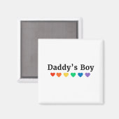 Aimant Daddy's Boy, Pride Rainbow Hearts, Funny Cool LGBT (Recto/Verso)