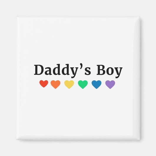 Aimant Daddy's Boy, Pride Rainbow Hearts, Funny Cool LGBT (Devant)