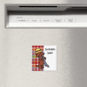 Aimant Daddy's Dachshund Cartoon Plaid (In Situ (Lave-vaisselle))