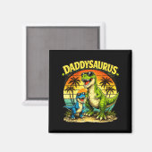 Aimant Daddysaurus drôle papa dinosaure rétro coucher de (Recto/Verso)