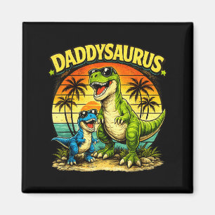 Aimant Daddysaurus drôle papa dinosaure rétro coucher de
