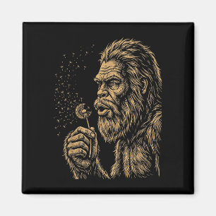 Aimant Dadsquatch bigfoot soufflant dandelion vintage