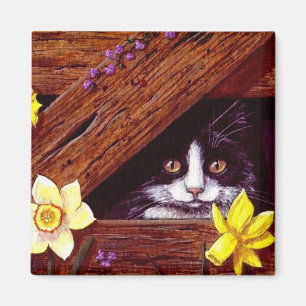 Aimant Daffodiles de chats noirs noirs amusants Créationa