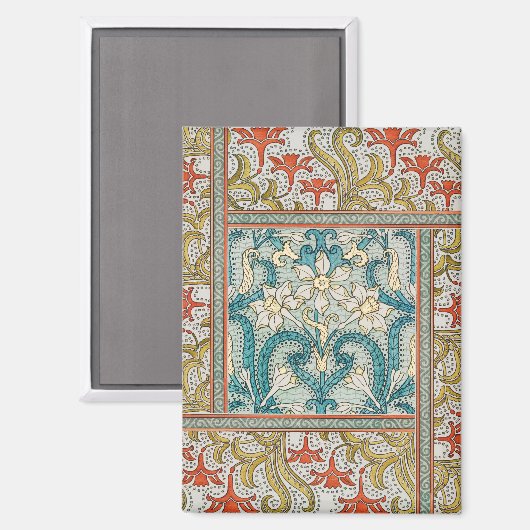 Aimant Daffodique chintz papier peint à fleurs Art nouvea (Recto/Verso)