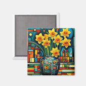 Aimant Daffodiques dans le vase (Recto/Verso)