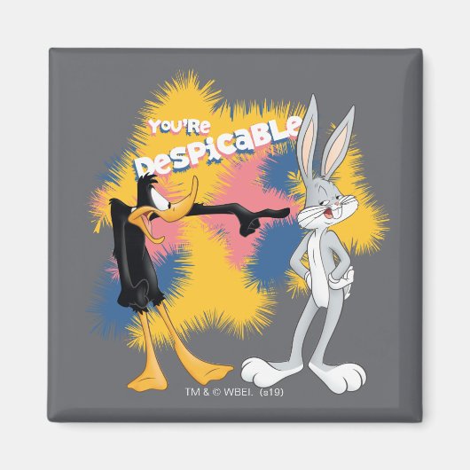 Aimant DAFFY DUCK™ & BUGS BUNNY™ "Vous êtes désespéré" (Devant)