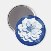 Aimant Dahlia - Cyanotype numérique (Recto/Verso)