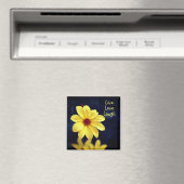 Aimant Dahlia Jaune Elégante Citation Inspirationnelle Fl (In Situ (Lave-vaisselle))