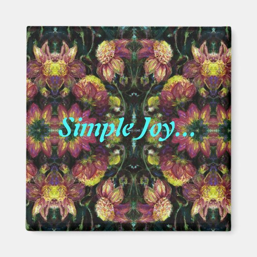 Aimant Dahlias jaunes et roses (Devant)