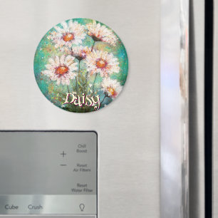Aimant Daisies Floral Impressionniste Sarcelle Personnali