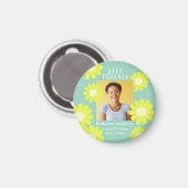 Aimant Daisy Best Teacher Photo Light Turquoise (Recto/Verso)