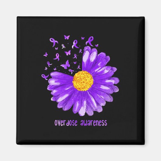 Aimant Daisy Butterfly Purple Ribbon (Devant)