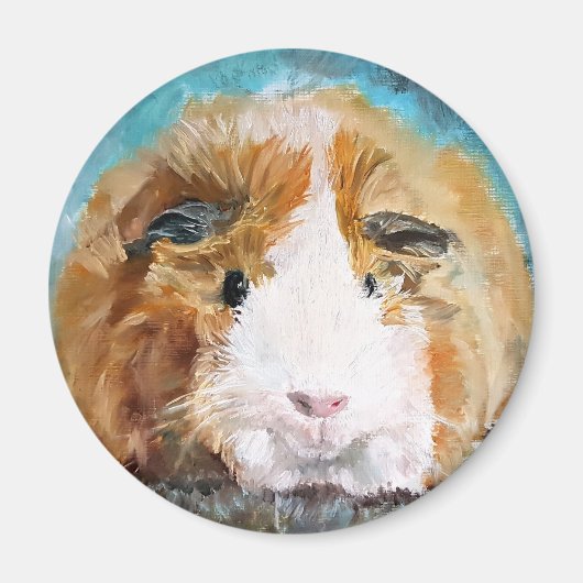 Aimant Daisy guinea pig oil painting (Devant)