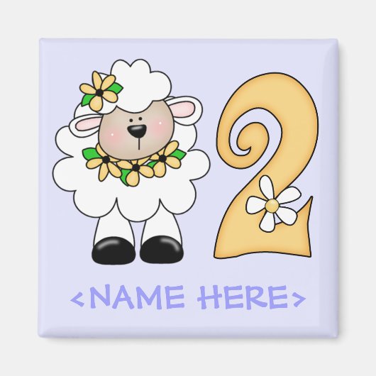 Aimant Daisy Lamb 2e anniversaire (Devant)