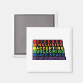 Aimant Dakota du Nord (Noir) Espace sécurisé LGBTQ (Recto/Verso)