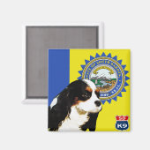 Aimant Dakota du Sud Cavalier King Charles Spaniel (Recto/Verso)