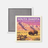 Aimant Dakota du Sud vintage (Recto/Verso)