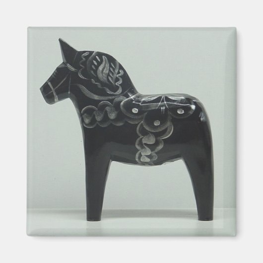 Aimant DALA HORSE (noir) (Devant)