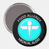 Aimant d'alerte d'allergie alimentaire (Recto/Verso)
