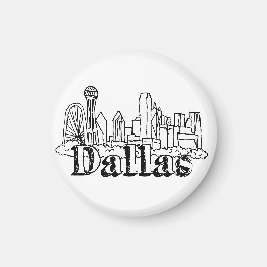 Aimant Dallas Skyline Art Design Dallas Skyline Design (Devant)