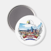 Aimant Dallas, Texas USA Bald Eagle (Recto/Verso)