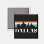 Aimant Dallas Texas Vintage Sunset Cityscape (Recto/Verso)