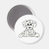 Aimant Dalmatian stuffed dog drawing outline simple black (Recto/Verso)