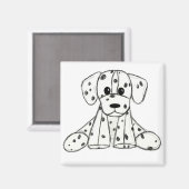 Aimant Dalmatian stuffed dog drawing outline simple black (Recto/Verso)