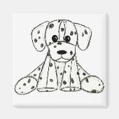 Aimant Dalmatian stuffed dog drawing outline simple black (Devant)