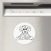 Aimant Dalmatian stuffed dog drawing outline simple black (In Situ (Lave-vaisselle))