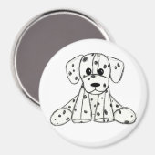 Aimant Dalmatian stuffed dog drawing outline simple black (Recto/Verso)