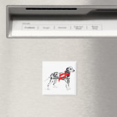 Aimant Dalmatien au foulard rouge (In Situ (Lave-vaisselle))