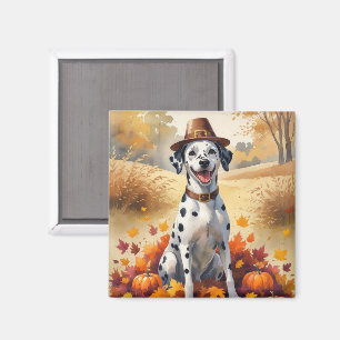Aimant Dalmatien dans l'art de remerciement de feuilles d