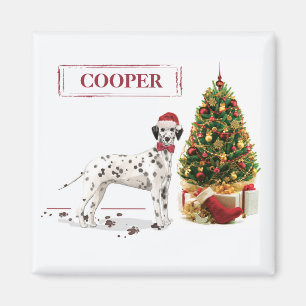 Aimant Dalmatien de Noël drôle et arbre