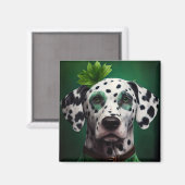 Aimant Dalmatien en tenue de la Saint-Patrick (Recto/Verso)