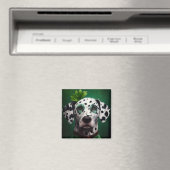Aimant Dalmatien en tenue de la Saint-Patrick (In Situ (Lave-vaisselle))