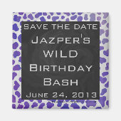 Aimant Dalmatien imprimé violet et blanc Monogramme (Devant)