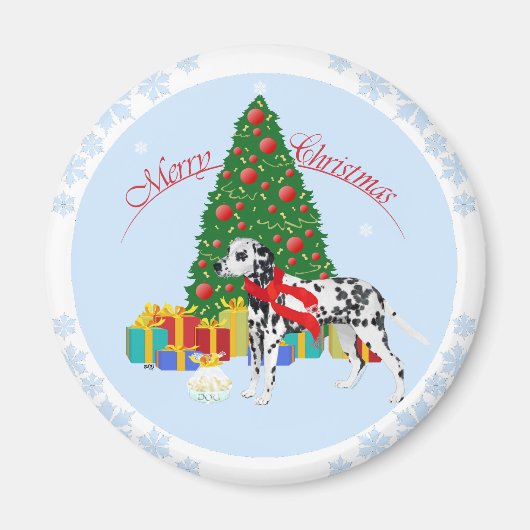Aimant Dalmatien Joyeux Noël (Devant)